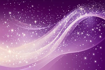 Obraz premium Purple Abstract Background With Shining Stars And Waves