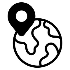 Around the world Glyph Icon