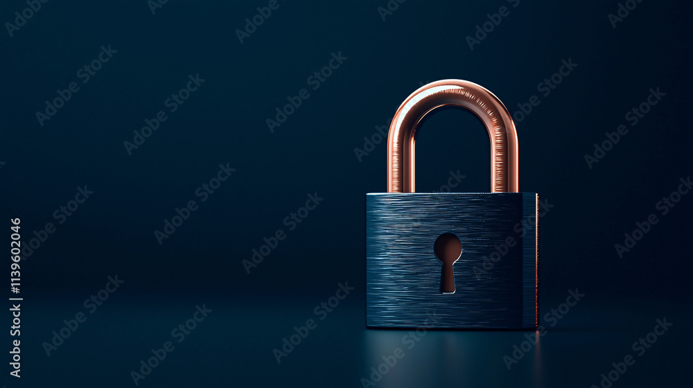 Poster digital lock symbolizing encryption and security in cyber world. this represents importance of prote