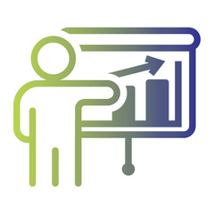Business and Motivation icon on line gradient style