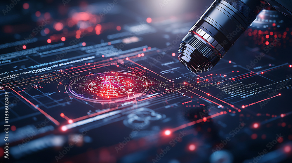 Leinwandbilder digital representation of biotechnology research with intricate data visualization, showcasing micro