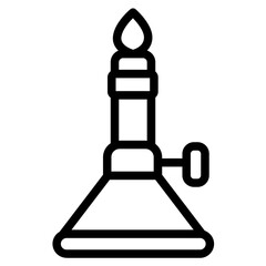 Bunsen burner Line Icon
