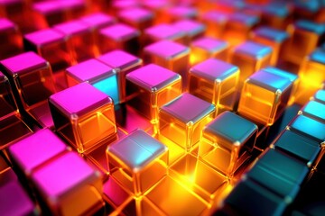 Obraz premium The synergy of color and form in an abstract generative design.