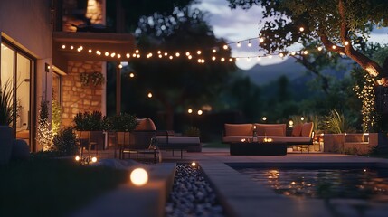 Modern Backyard Outdoor LED Lighting Systems 16K Resolution