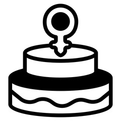 Celebration cake Glyph Icon