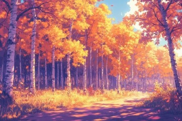 Captivating autumn woodland environments for anime art