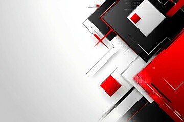 Dynamic technology-inspired abstract background with sharp red, black, and silver lines, creating a sleek and futuristic digital design.