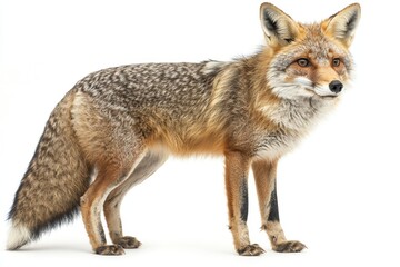 Fototapeta premium one fox on white background isolated
