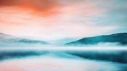 Obraz premium Serene Landscape with Tranquil Waters and Soft Colors