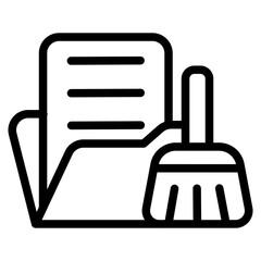 Data cleaning Line Icon