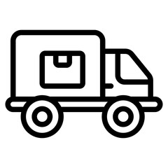 Naklejka premium Delivery truck Line Icon