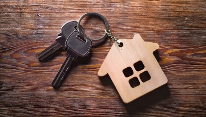 Key To Success - House Key And Keychain On Wooden Table