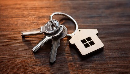 Key To Success - House Key And Keychain On Wooden Table