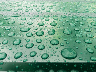 water drops on the green profile. abstract background