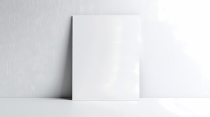 Minimalistic Blank Canvas on White Background for Creative Projects, Presentations, and Artwork Displays, Ideal for Business or Personal Use in Clean Interiors