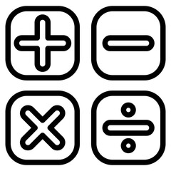 Elementary maths Line Icon