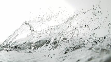 Captivating Splash of Water with Dynamic Movement and Textures, Perfect for Illustrating Concepts of Nature, Cleanliness, Refreshment and Fluidity in Various Projects
