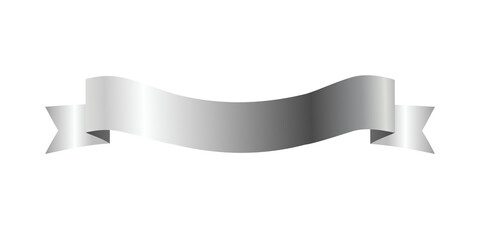 Label Silver Ribbon Curved elements PNG - Elegant and Luxurious tag banner isolate transparent background