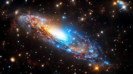 Obraz premium Stunning Spiral Galaxy NGC 5194: Cosmic Dance in Deep Space. AI Generated