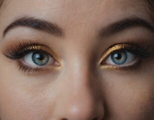 Obraz premium female eye close up, realistic illustration