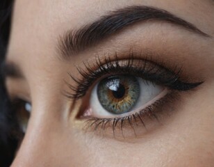 Obraz premium female eye close up, realistic illustration