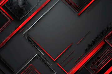 Dynamic technology-inspired abstract background with sharp red, black, and silver lines, creating a sleek and futuristic digital design.