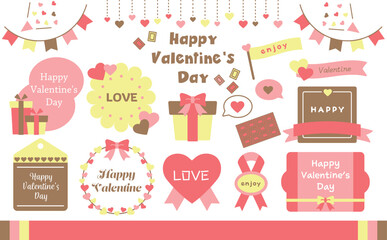 バレンタインフレームC05　ピンク黄色茶色