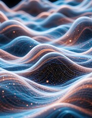 Waves of light forming layered statistical curves