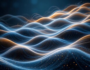 Fototapeta premium Waves of light forming layered statistical curves