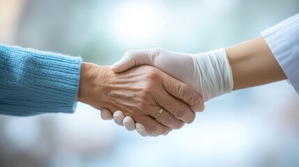 Close-up of medical staff in protective gloves joining hands as a symbol of collaboration,