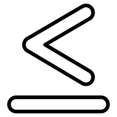 Less than sign Line Icon