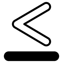 Obraz premium Less than sign Glyph Icon