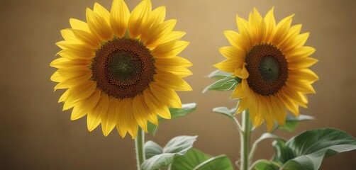Obraz premium Bright yellow sunflower against a blurred background with subtle golden warmth, bokeh, natural light