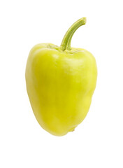 A yellow pepper is shown on a white background