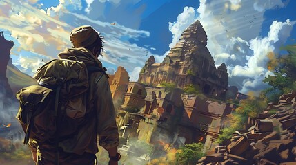 traveler with a backpack 