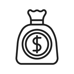 Money Bag icon vector image. Suitable for mobile apps, web apps and print media.