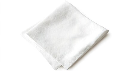 White paper napkin isolated on a white background