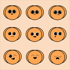 flat design pumpkin expression image