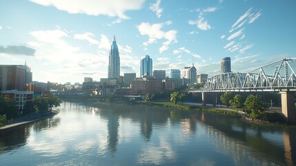 Obraz premium Nashville skyline 16k resolution ultra-photorealistic.