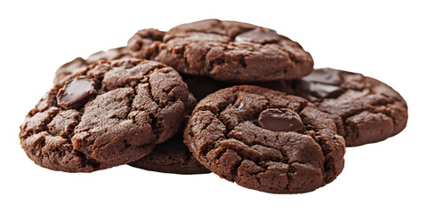 Obraz premium Chocolate cookies on a transparent background. isolated background.