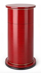 Red Glossy Cylindrical Pedestal for Product Display – Isolated Transparent PNG