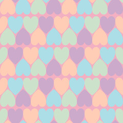 Valentine Seamless Patterns with Pastel Heart