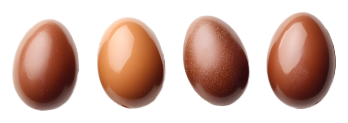 Chocolate eggs on a transparent background. isolated background.