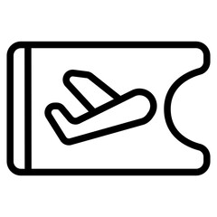 Plane ticket Line Icon