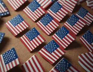 Fototapeta premium United States of America flag election background, realistic illustration