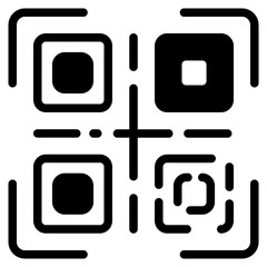 Fototapeta premium QR code Glyph Icon