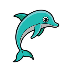 Line Art Dolphin Silhouette for Creative and Marine Designs