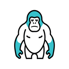 Fototapeta premium Line Art Gorilla Silhouette for Modern Designs and Logos