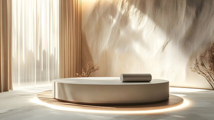 Beige Minimalist 3D Product Display Background