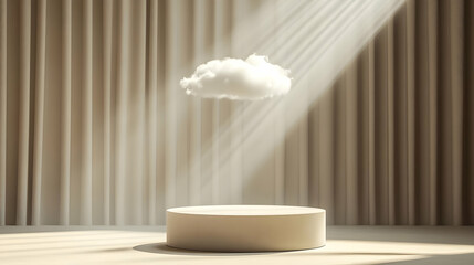 Elegant 3D Render Cloud Minimalist Product Display Background